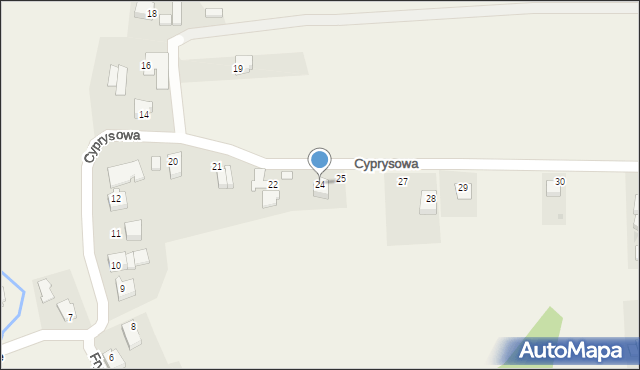Frydrychowice, Cyprysowa, 24, mapa Frydrychowice