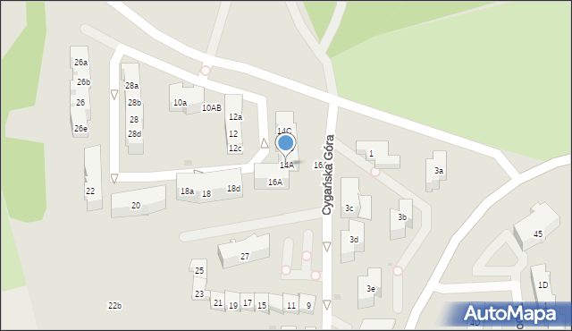 Gdańsk, Cygańska Góra, 14A, mapa Gdańska