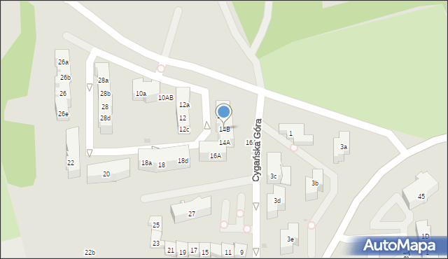 Gdańsk, Cygańska Góra, 14B, mapa Gdańska