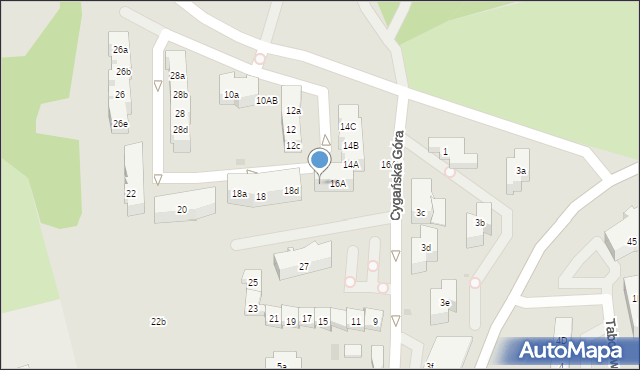 Gdańsk, Cygańska Góra, 16B, mapa Gdańska
