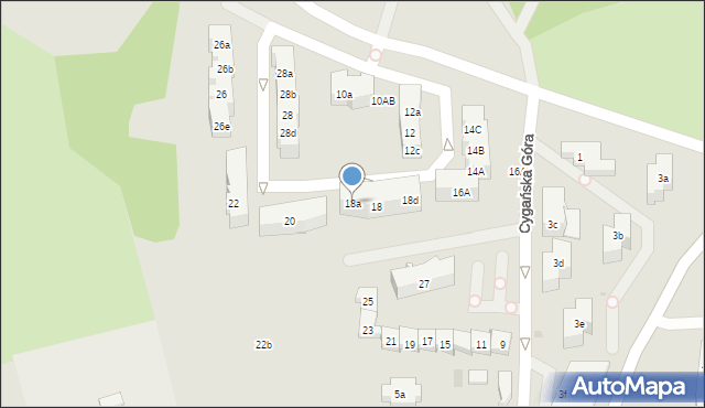 Gdańsk, Cygańska Góra, 18a, mapa Gdańska