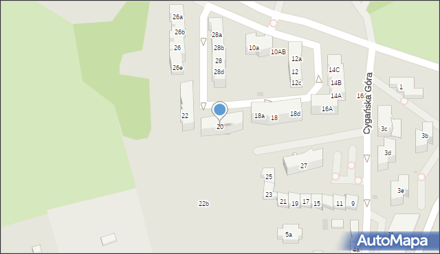 Gdańsk, Cygańska Góra, 20, mapa Gdańska