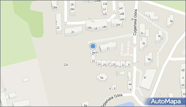 Gdańsk, Cygańska Góra, 25, mapa Gdańska