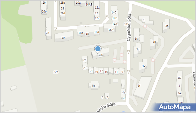 Gdańsk, Cygańska Góra, 27b, mapa Gdańska