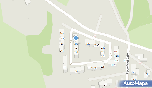 Gdańsk, Cygańska Góra, 28b, mapa Gdańska