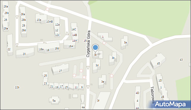 Gdańsk, Cygańska Góra, 3c, mapa Gdańska