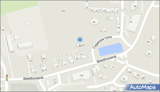 Gdańsk, Cygańska Góra, 6a, mapa Gdańska