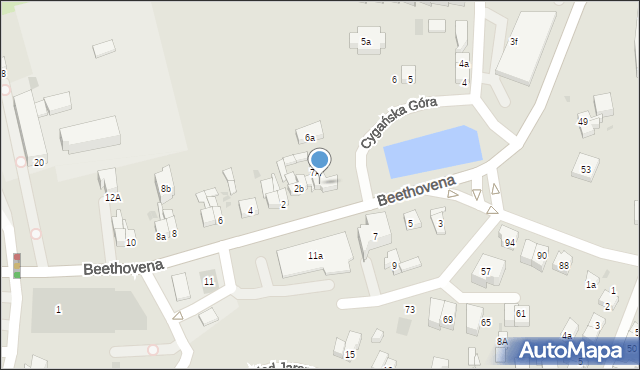 Gdańsk, Cygańska Góra, 7B, mapa Gdańska