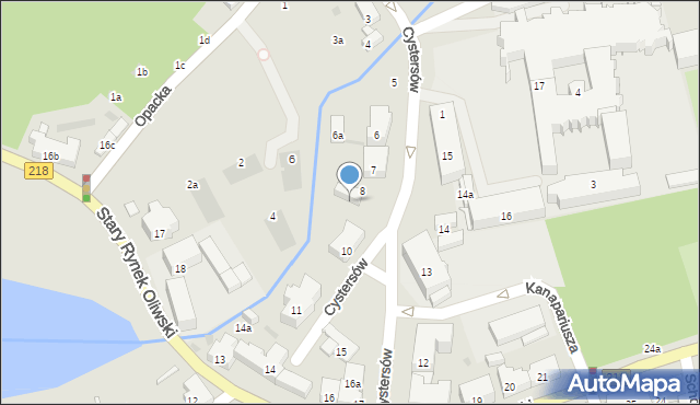 Gdańsk, Cystersów, 9a, mapa Gdańska