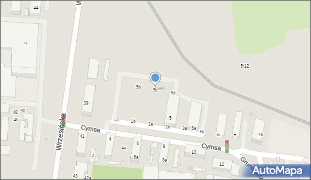 Gniezno, Cymsa Pawła, 5c, mapa Gniezna