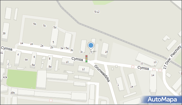 Gniezno, Cymsa Pawła, 7, mapa Gniezna