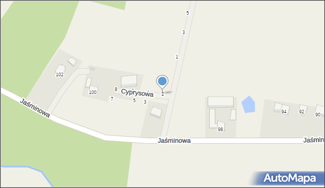 Gołębiewo Wielkie, Cyprysowa, 2, mapa Gołębiewo Wielkie