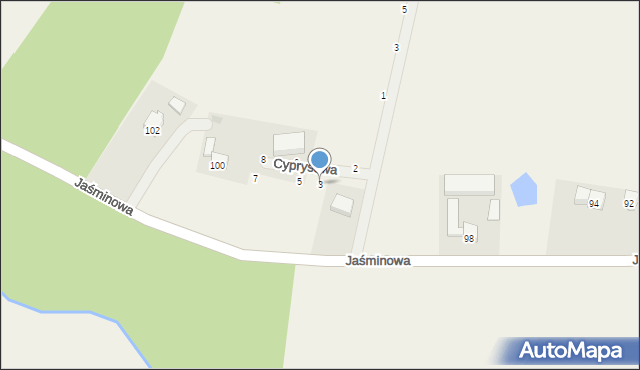 Gołębiewo Wielkie, Cyprysowa, 3, mapa Gołębiewo Wielkie