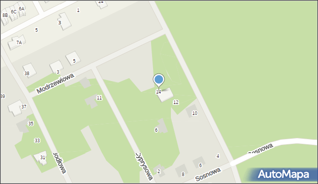 Gorzów Wielkopolski, Cyprysowa, 14, mapa Gorzów Wielkopolski