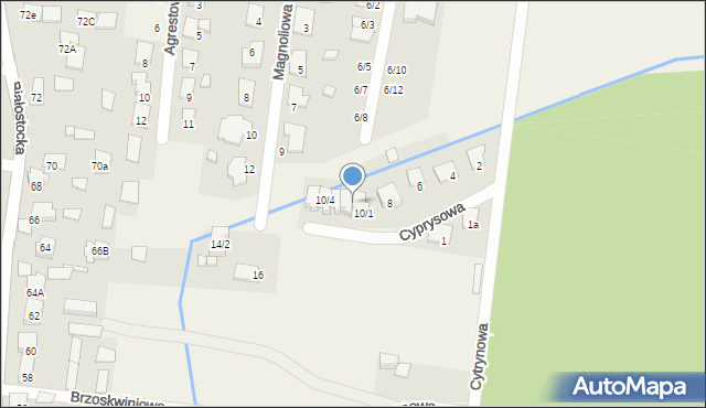 Grabówka, Cyprysowa, 10/2, mapa Grabówka