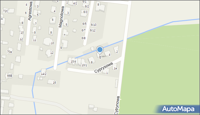 Grabówka, Cyprysowa, 6, mapa Grabówka