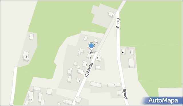 Grzmiąca, Cybińska, 4/2, mapa Grzmiąca
