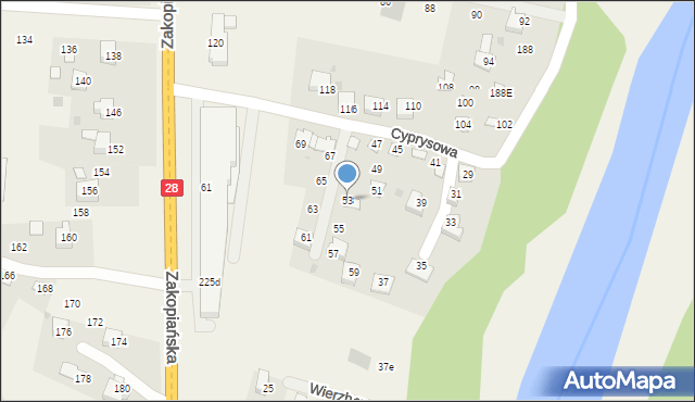 Jaroszowice, Cyprysowa, 53, mapa Jaroszowice