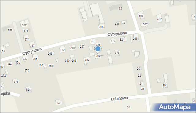 Jaworze, Cyprysowa, 264, mapa Jaworze