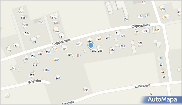 Jaworze, Cyprysowa, 354, mapa Jaworze