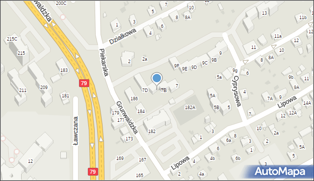 Jaworzno, Cyprysowa, 7C, mapa Jaworzno