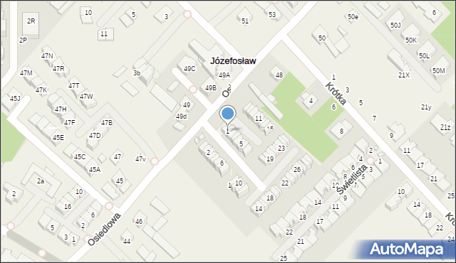 Józefosław, Cynamonowa, 1/1, mapa Józefosław