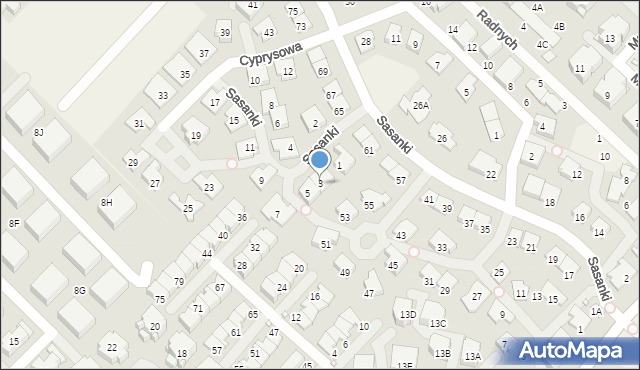 Józefosław, Cyprysowa, 3, mapa Józefosław