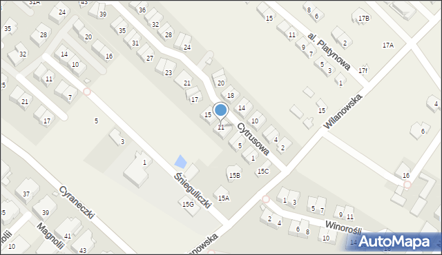 Józefosław, Cytrusowa, 11, mapa Józefosław