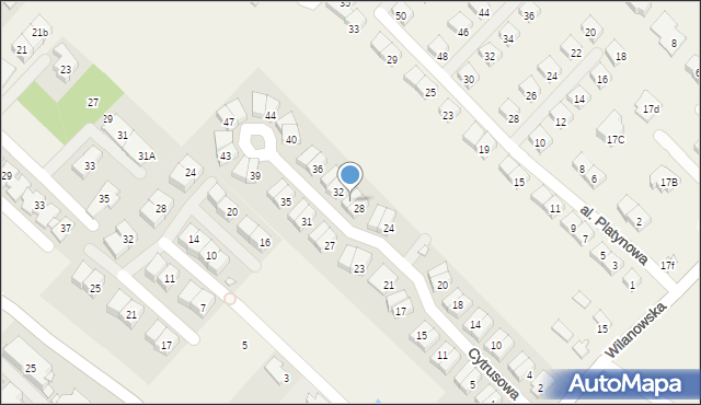 Józefosław, Cytrusowa, 30, mapa Józefosław