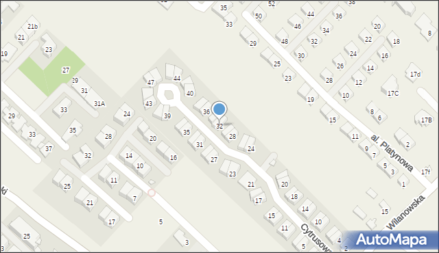 Józefosław, Cytrusowa, 32, mapa Józefosław