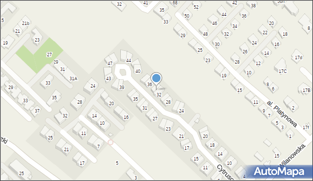 Józefosław, Cytrusowa, 34, mapa Józefosław