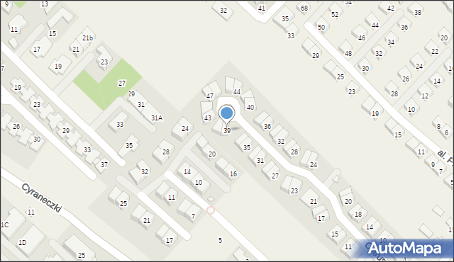 Józefosław, Cytrusowa, 39, mapa Józefosław