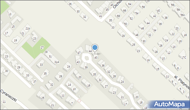 Józefosław, Cytrusowa, 42, mapa Józefosław