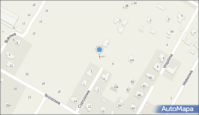 Kalinówka, Cyprysowa, 5, mapa Kalinówka