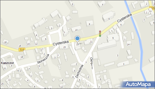 Kaszczor, Cysterska, 13, mapa Kaszczor