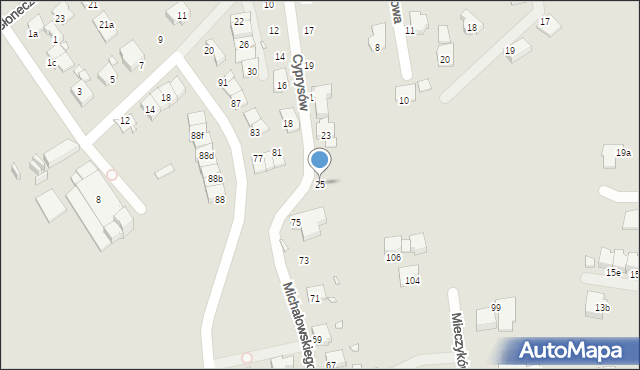 Katowice, Cyprysów, 25, mapa Katowic