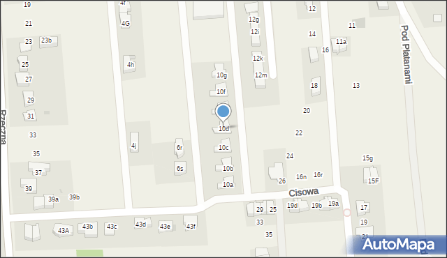 Kiełczów, Cyprysowa, 10d, mapa Kiełczów