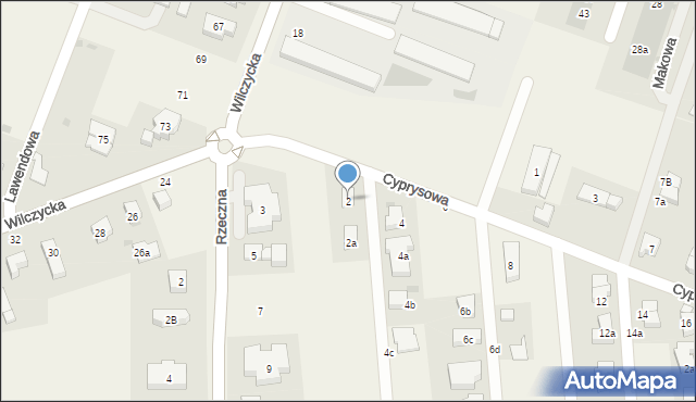 Kiełczów, Cyprysowa, 2, mapa Kiełczów