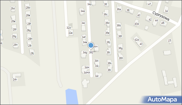 Kiełczów, Cyprysowa, 341, mapa Kiełczów