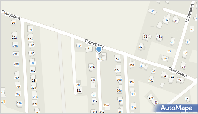 Kiełczów, Cyprysowa, 34r, mapa Kiełczów