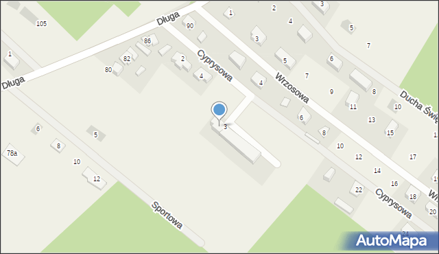 Kiełpino, Cyprysowa, 6, mapa Kiełpino