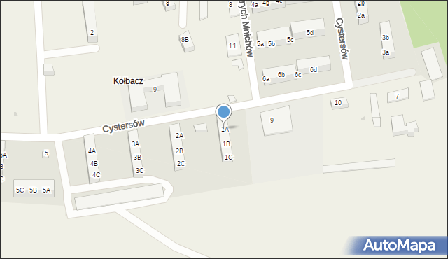 Kołbacz, Cystersów, 1A, mapa Kołbacz