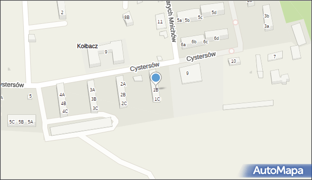 Kołbacz, Cystersów, 1B, mapa Kołbacz