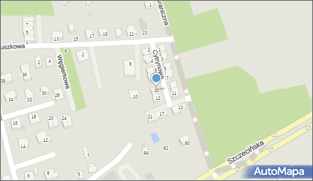 Koszalin, Cytrynowa, 10, mapa Koszalina