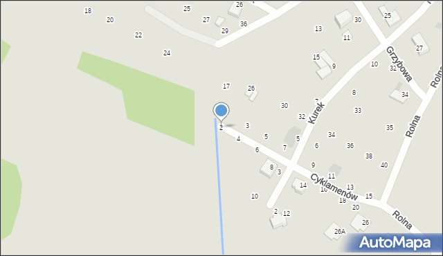 Koszalin, Cyklamenów, 2, mapa Koszalina