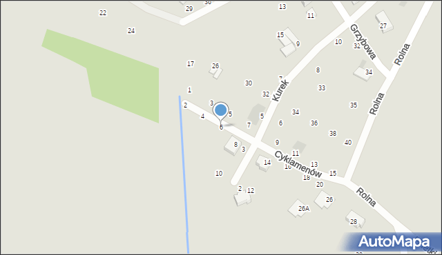 Koszalin, Cyklamenów, 6, mapa Koszalina