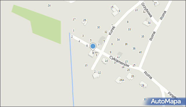 Koszalin, Cyklamenów, 8, mapa Koszalina