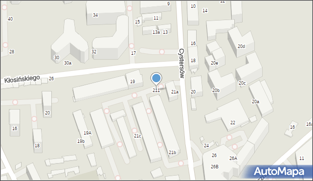 Kraków, Cystersów, 211, mapa Krakowa