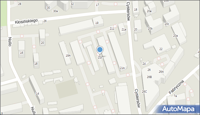 Kraków, Cystersów, 21c, mapa Krakowa