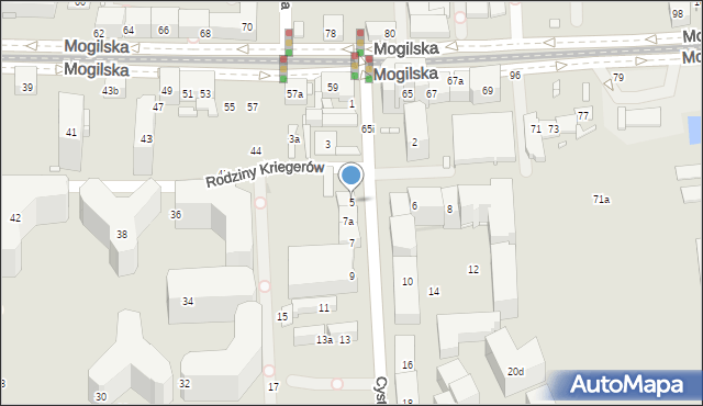 Kraków, Cystersów, 5, mapa Krakowa